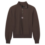 AARON LEVINE HALF ZIP SWEATSHIRT - BROWN