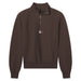 AARON LEVINE HALF ZIP SWEATSHIRT - BROWN
