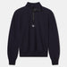 AARON LEVINE HALF ZIP SWEATSHIRT - NAVY