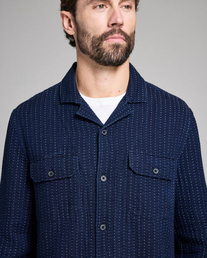 Billy Reid Pin Dot Dobby Two Pocket Overshirt
