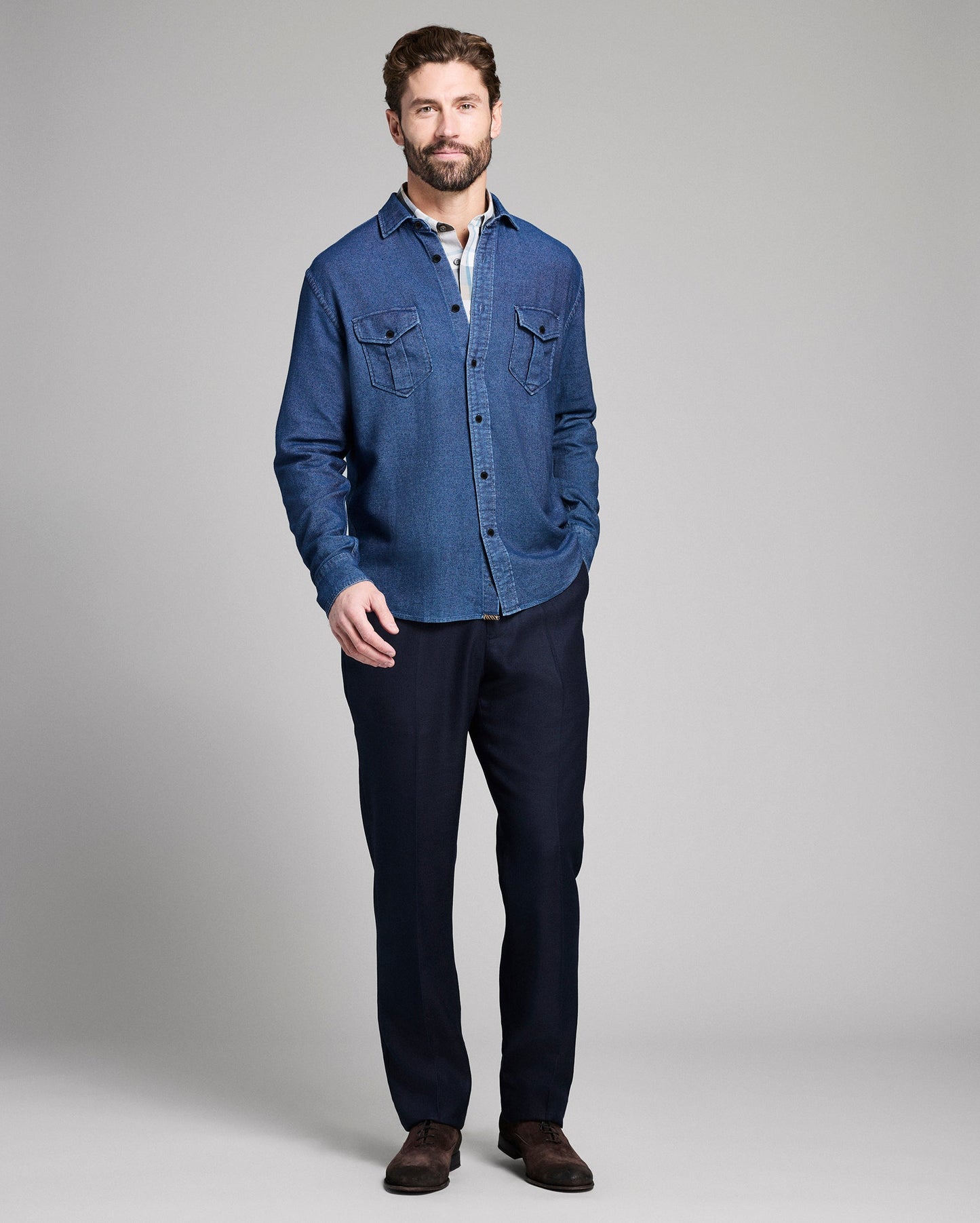 Billy Reid Cotton Dobby Scout Shirt