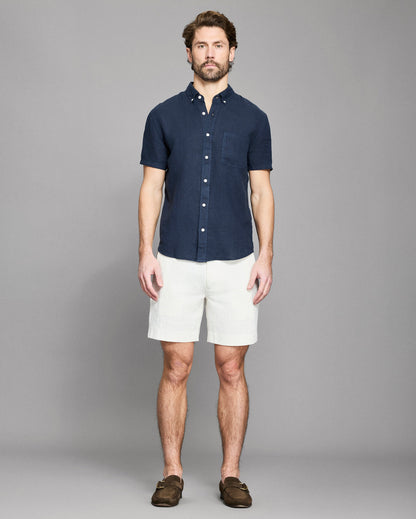 Billy Reid Short Sleeve Linen Tuscumbia Shirt Button Down