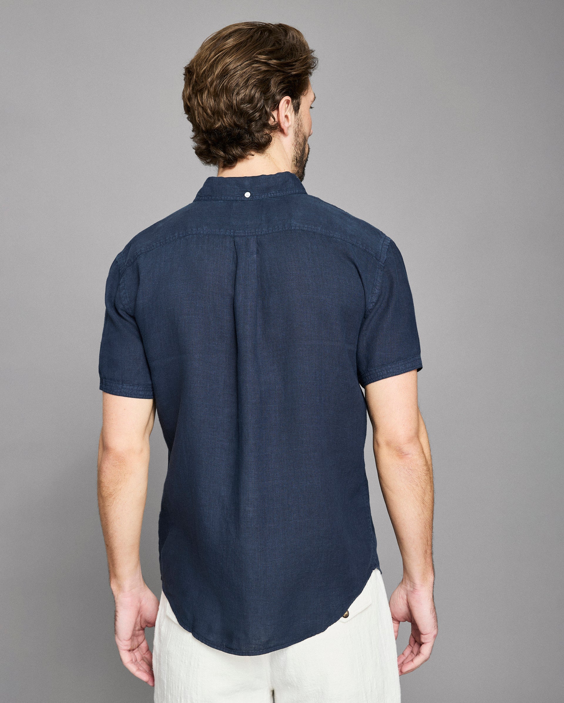 Billy Reid Short Sleeve Linen Tuscumbia Shirt Button Down