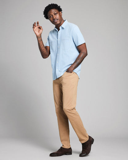 Billy Reid Short Sleeve Chambray Donelson Shirt