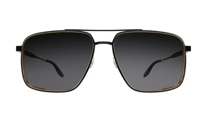 Barton Perreira 007 Scaramanga Sunglasses Black Satin Gold Noir (AR) With Breath Logo