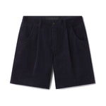 AARON LEVINE SINGLE PLEAT CORDUROY SHORT - NAVY