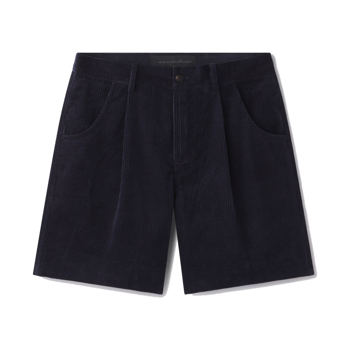 AARON LEVINE SINGLE PLEAT CORDUROY SHORT NAVY