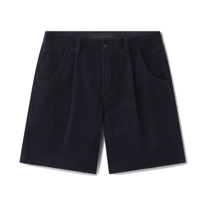 AARON LEVINE SINGLE PLEAT CORDUROY SHORT NAVY