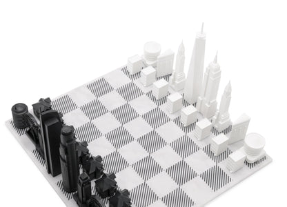 New York Vs. Los Angeles Marble Board Chess Set