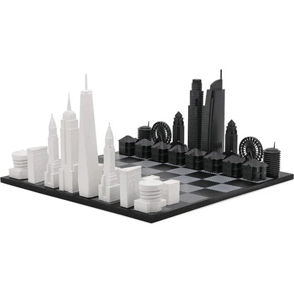 New York Vs. Los Angeles Marble Board Chess Set