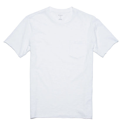 RIVAY Slub Cotton Pocket Tee in White