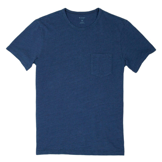 Rivay Indigo Slub Jersey Pocket Tee