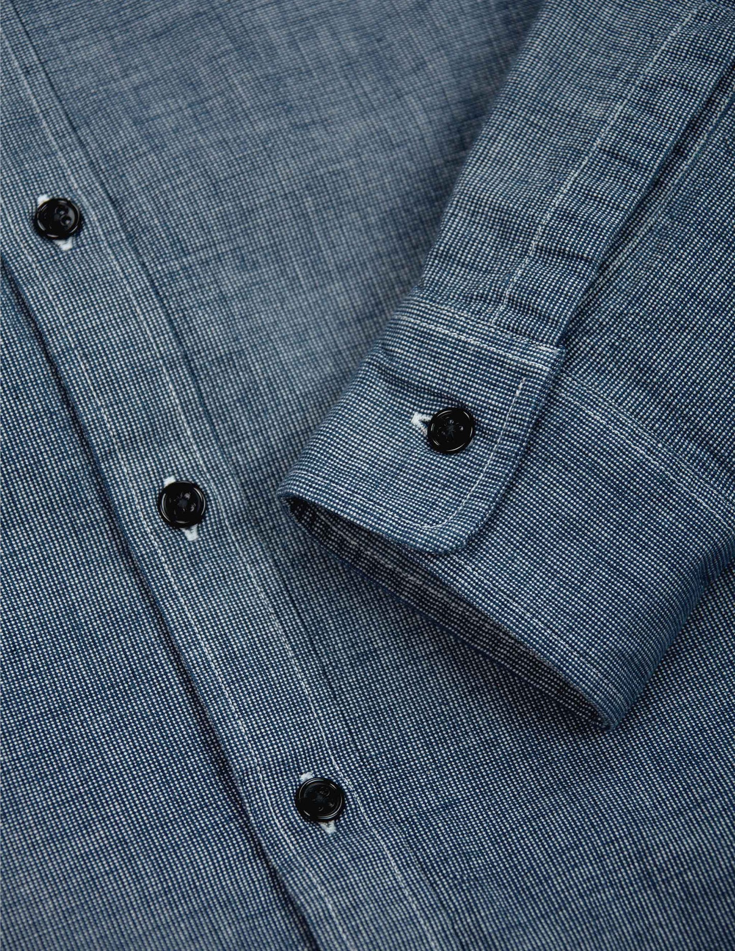 Hawker Indigo End-on-End Camp Shirt in Medium Wash