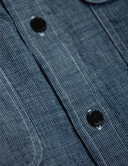 Hawker Indigo End-on-End Camp Shirt in Medium Wash
