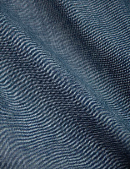 Hawker Indigo End-on-End Camp Shirt in Medium Wash