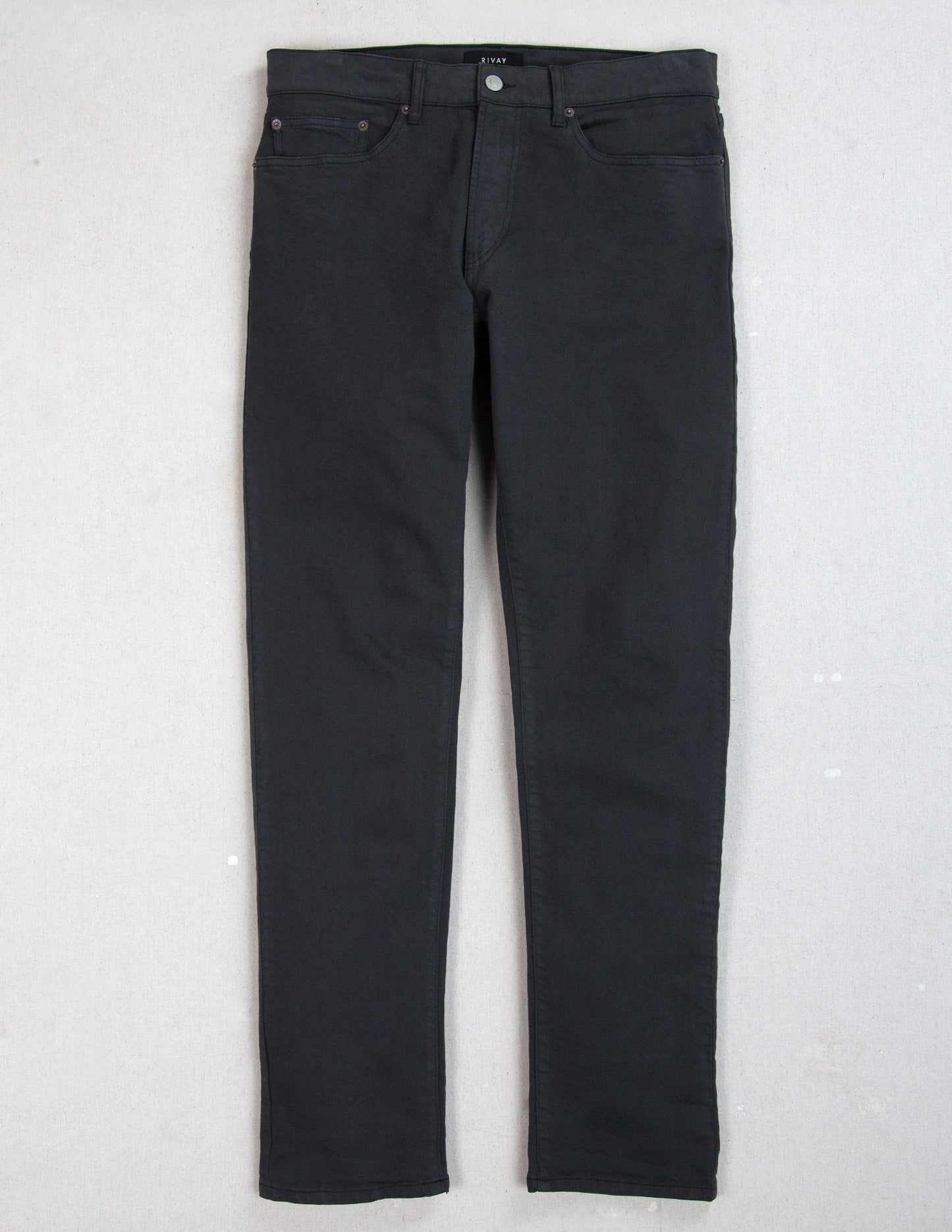 Rivay Wade Garment Dyed Washed Black Five Pocket Pant Carbon