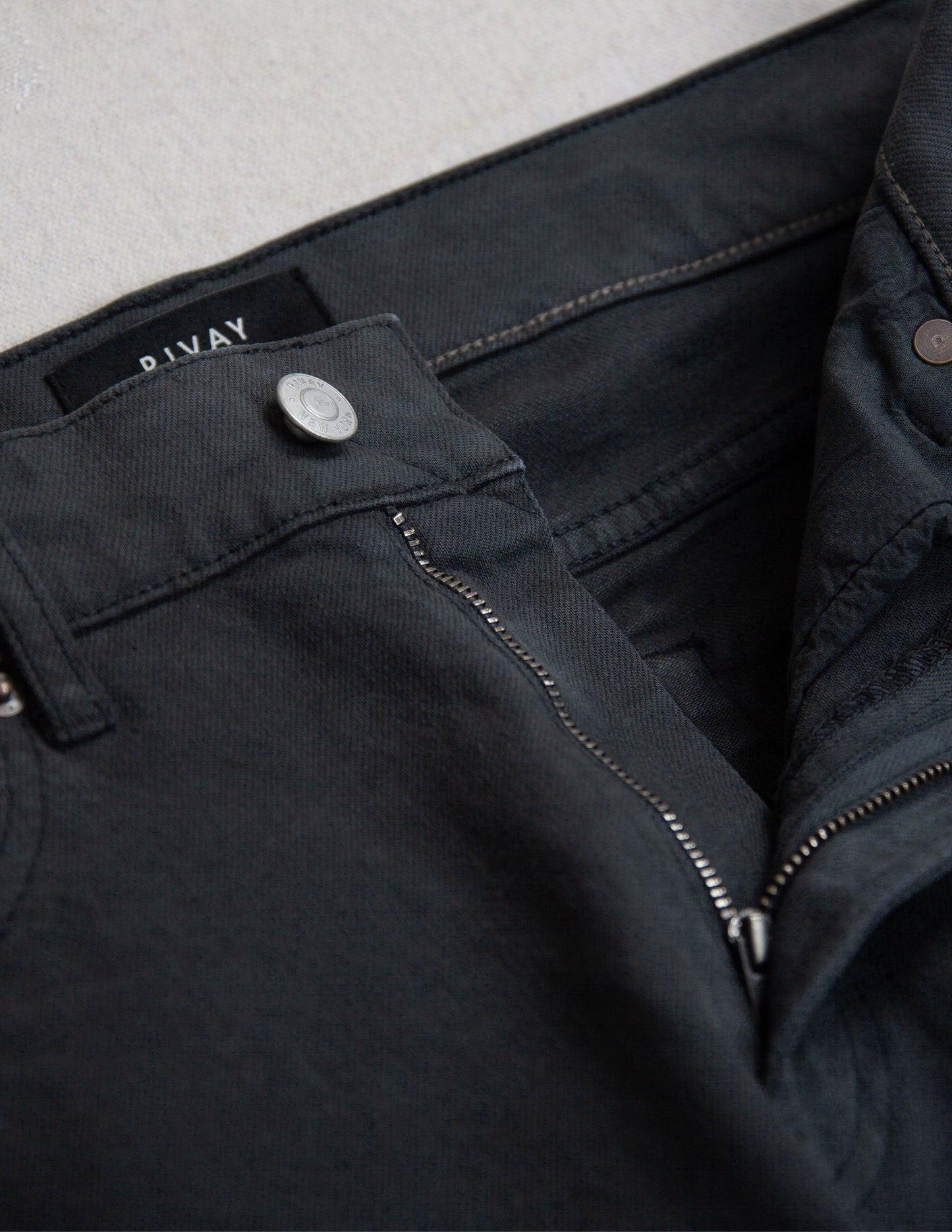 Rivay Wade Garment Dyed Washed Black Five Pocket Pant