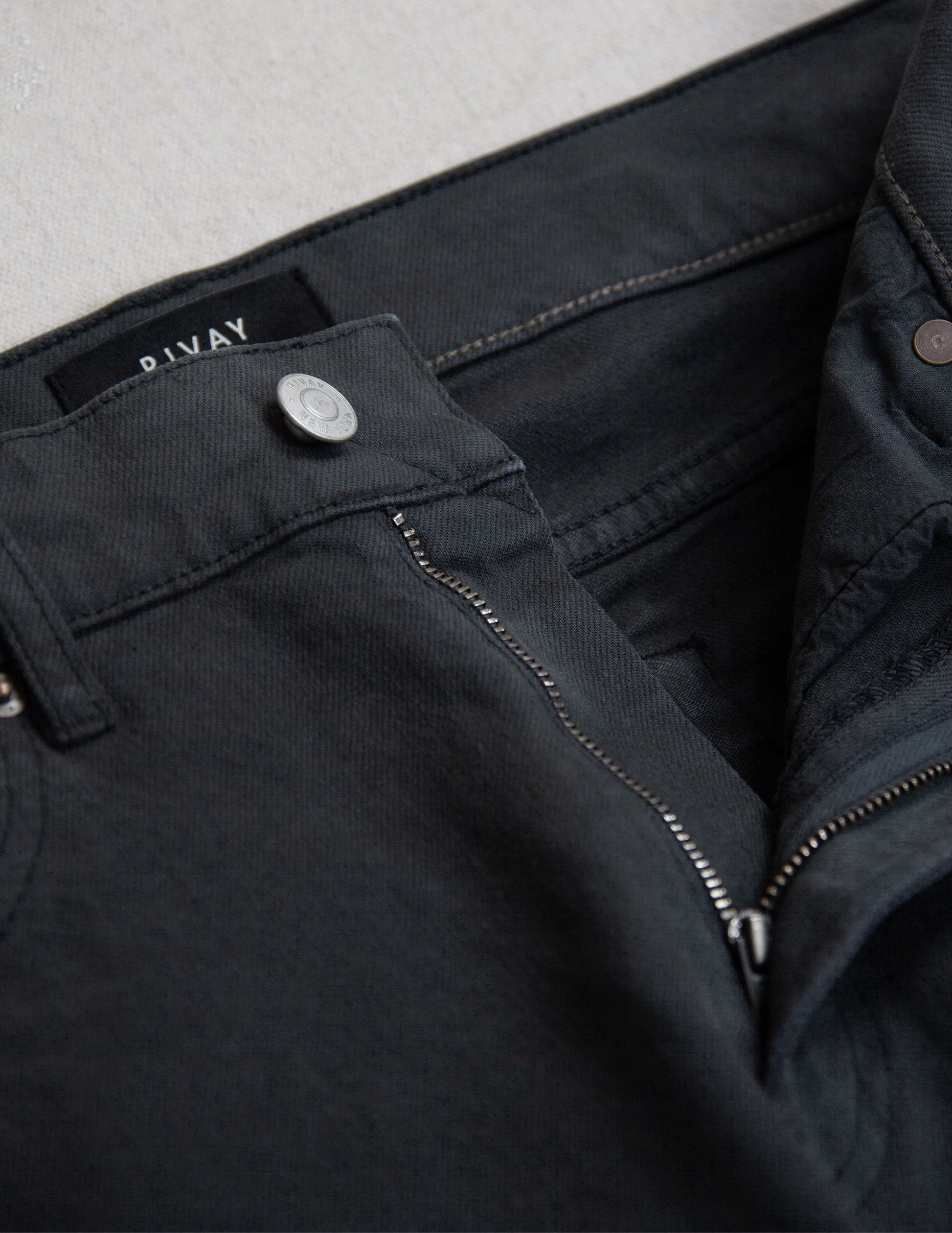 Rivay Wade Garment Dyed Washed Black Five Pocket Pant