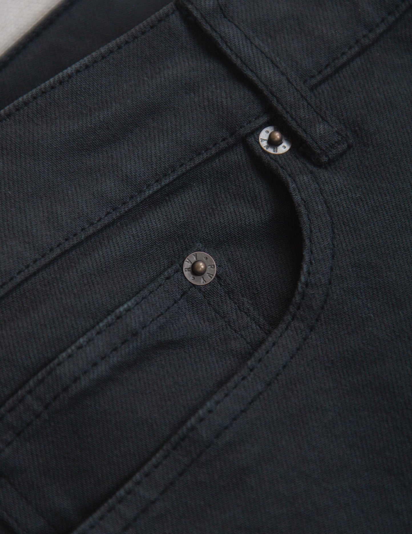 Rivay Wade Garment Dyed Washed Black Five Pocket Pant