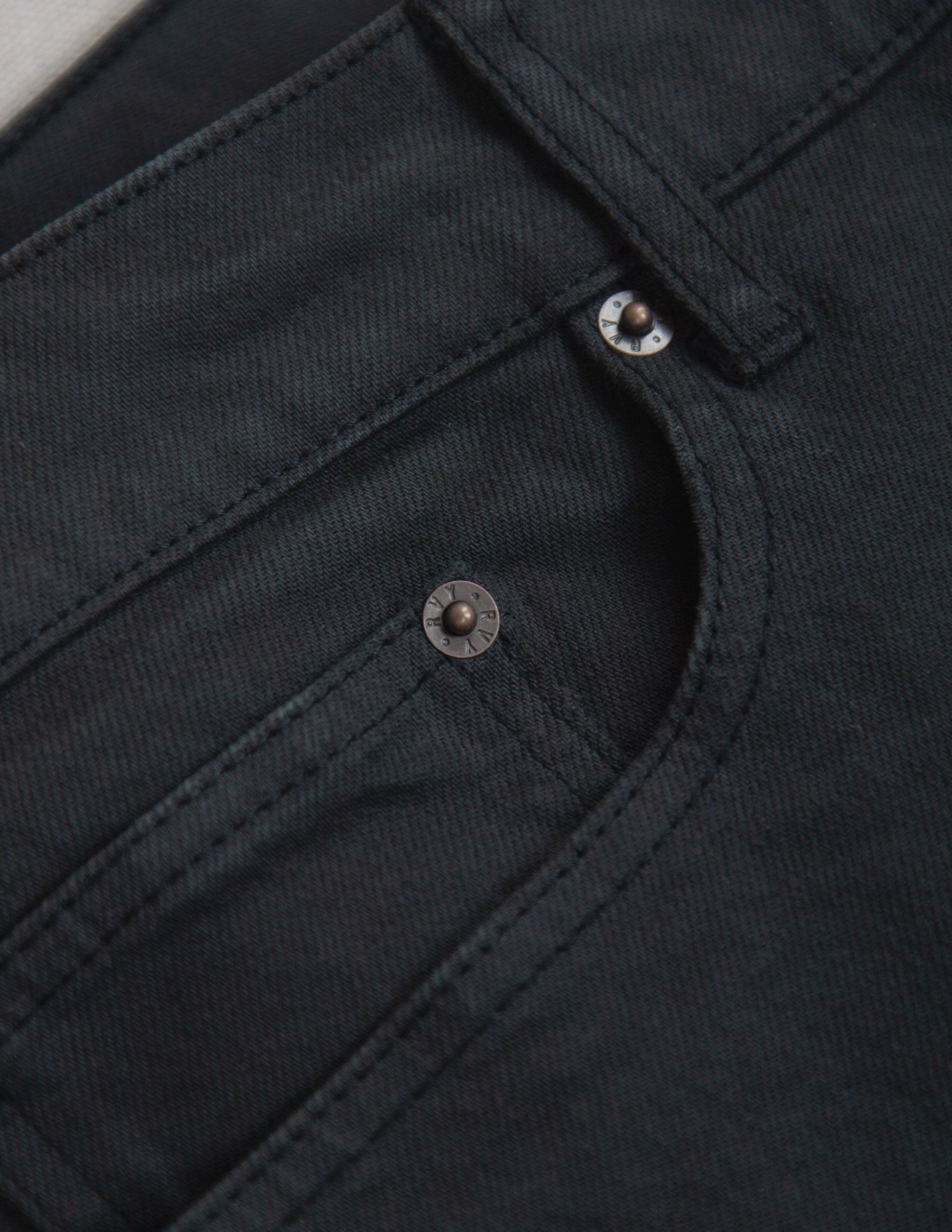 Rivay Wade Garment Dyed Washed Black Five Pocket Pant