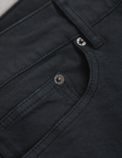 Rivay Wade Garment Dyed Washed Black Five Pocket Pant