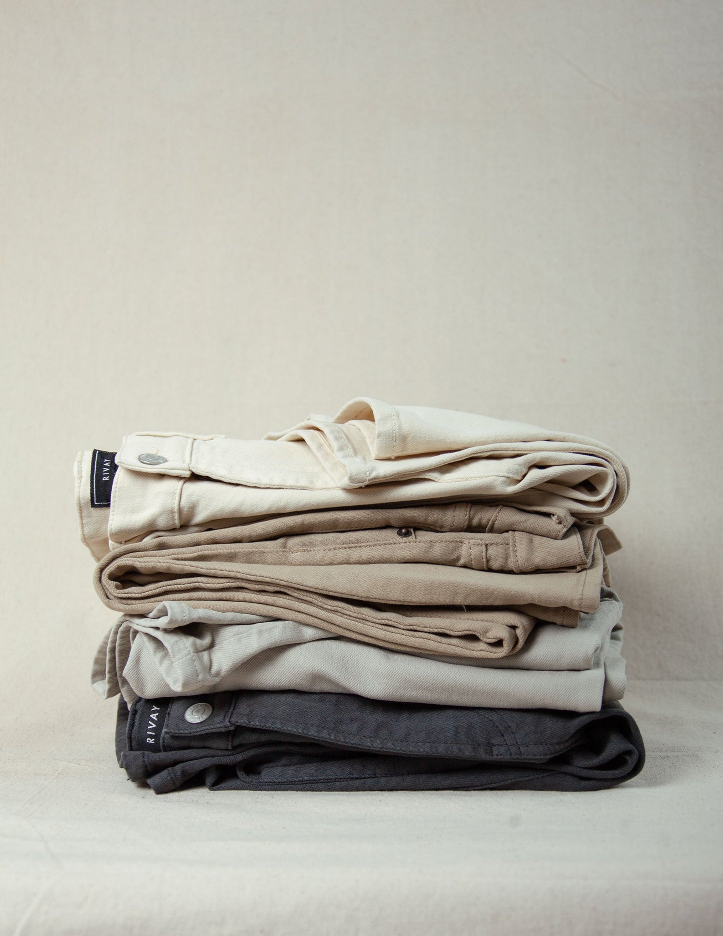 Rivay Wade Garment Dyed Washed Black Five Pocket Pant