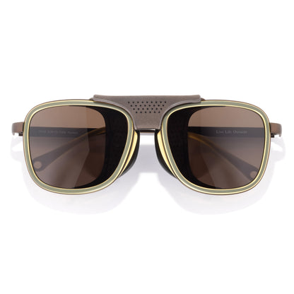 Sunski Ferrata Sunglasses Olive Citrine Amber