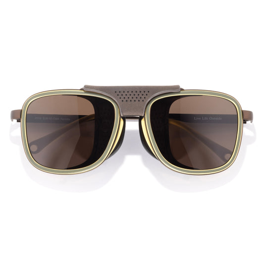Sunski Ferrata Sunglasses Olive Citrine Amber