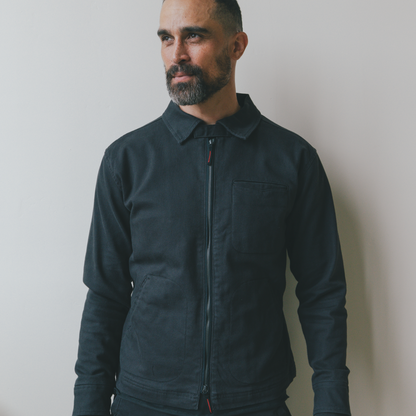 Service Jacket in Steel Twill and Teolai Flannel