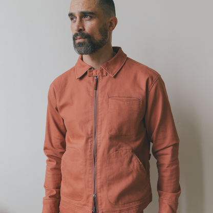 Service Jacket in Steel Twill and Teolai Flannel