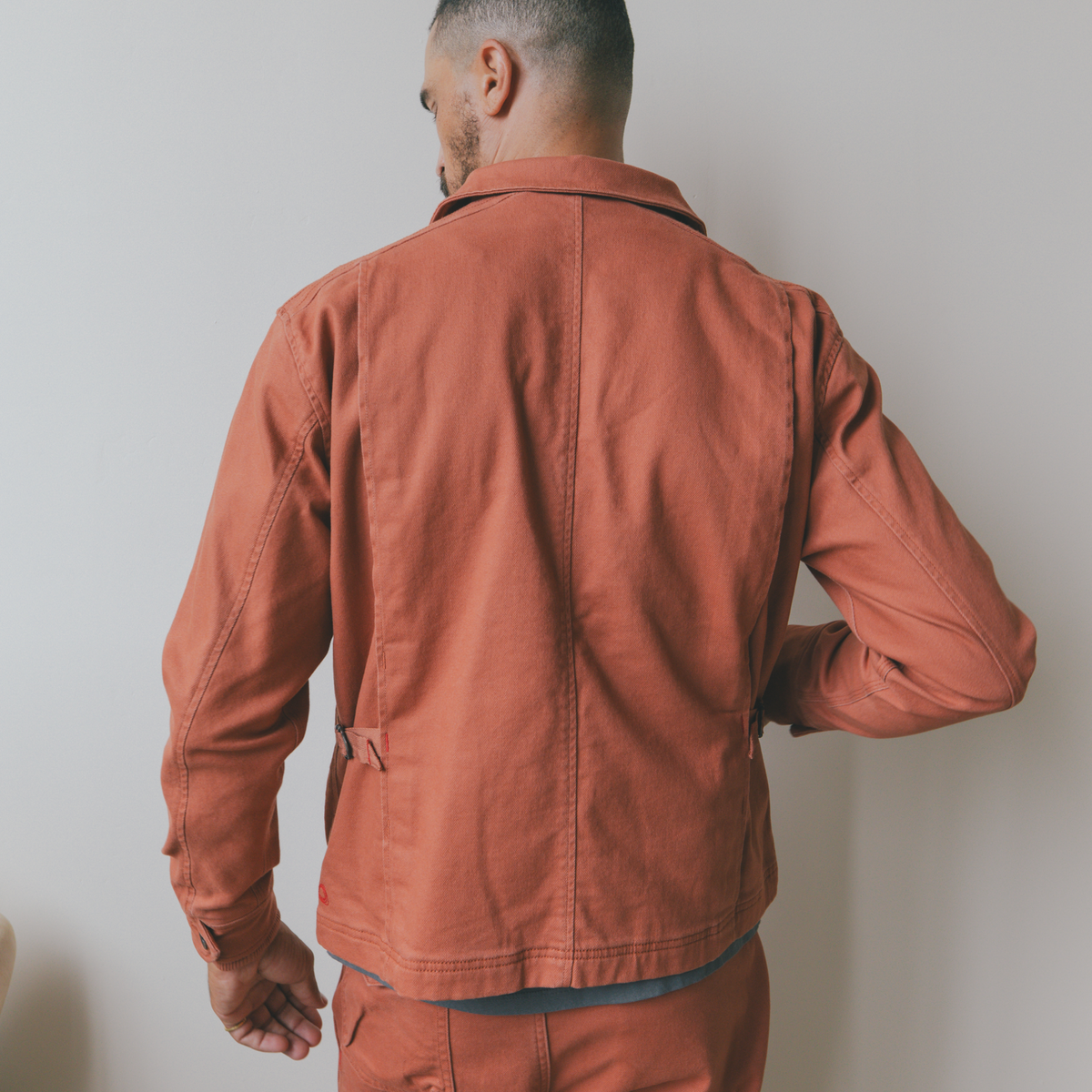 Service Jacket in Steel Twill and Teolai Flannel