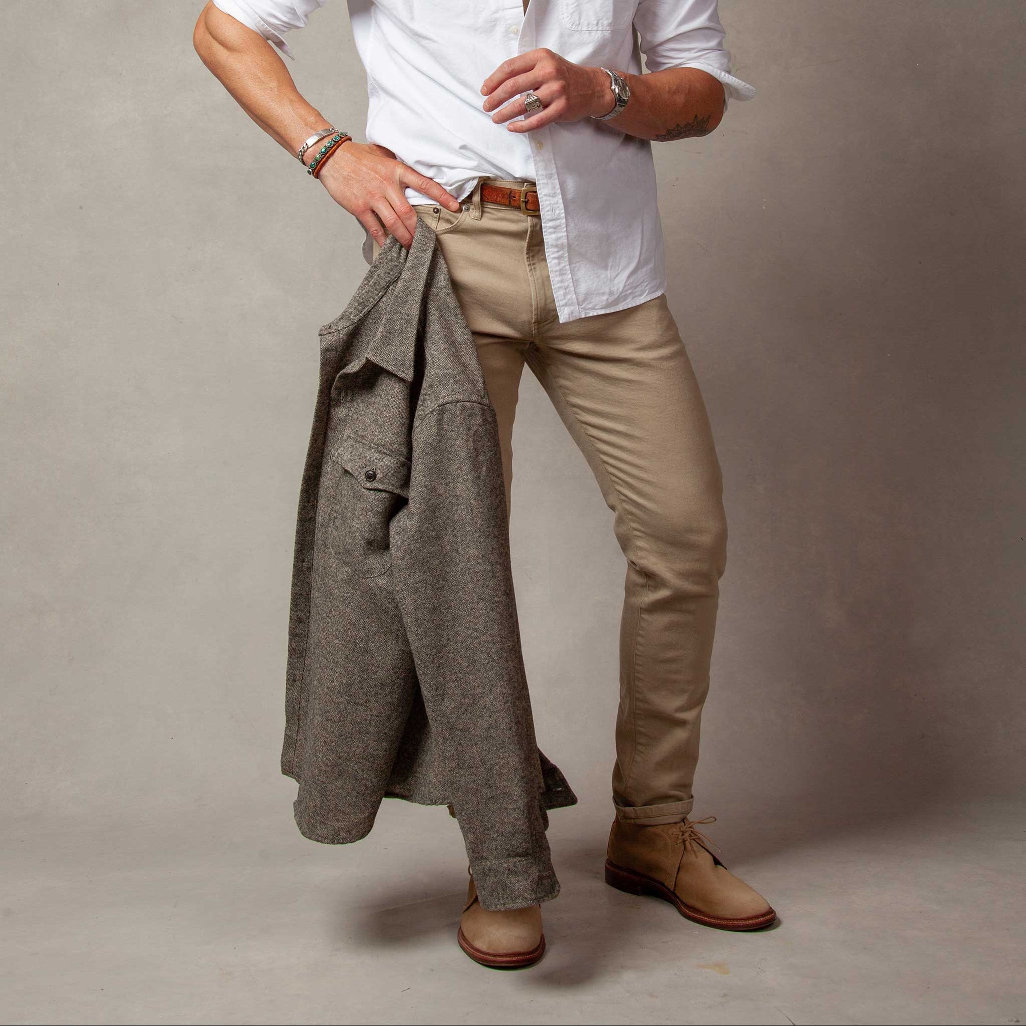 Rivay Wade Garment Dyed Sand Five Pocket Pant | Uncrate Supply
