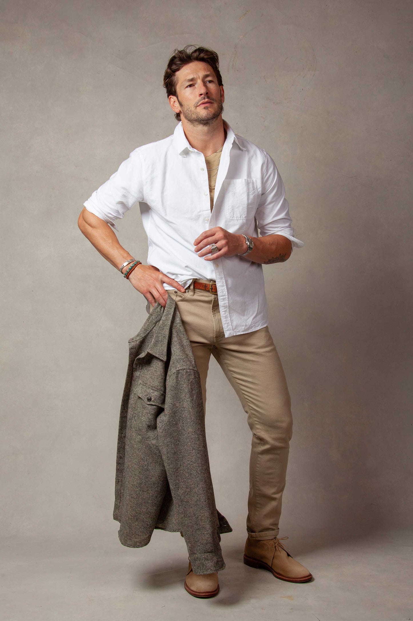 Rivay Wade Garment Dyed Sand Five Pocket Pant