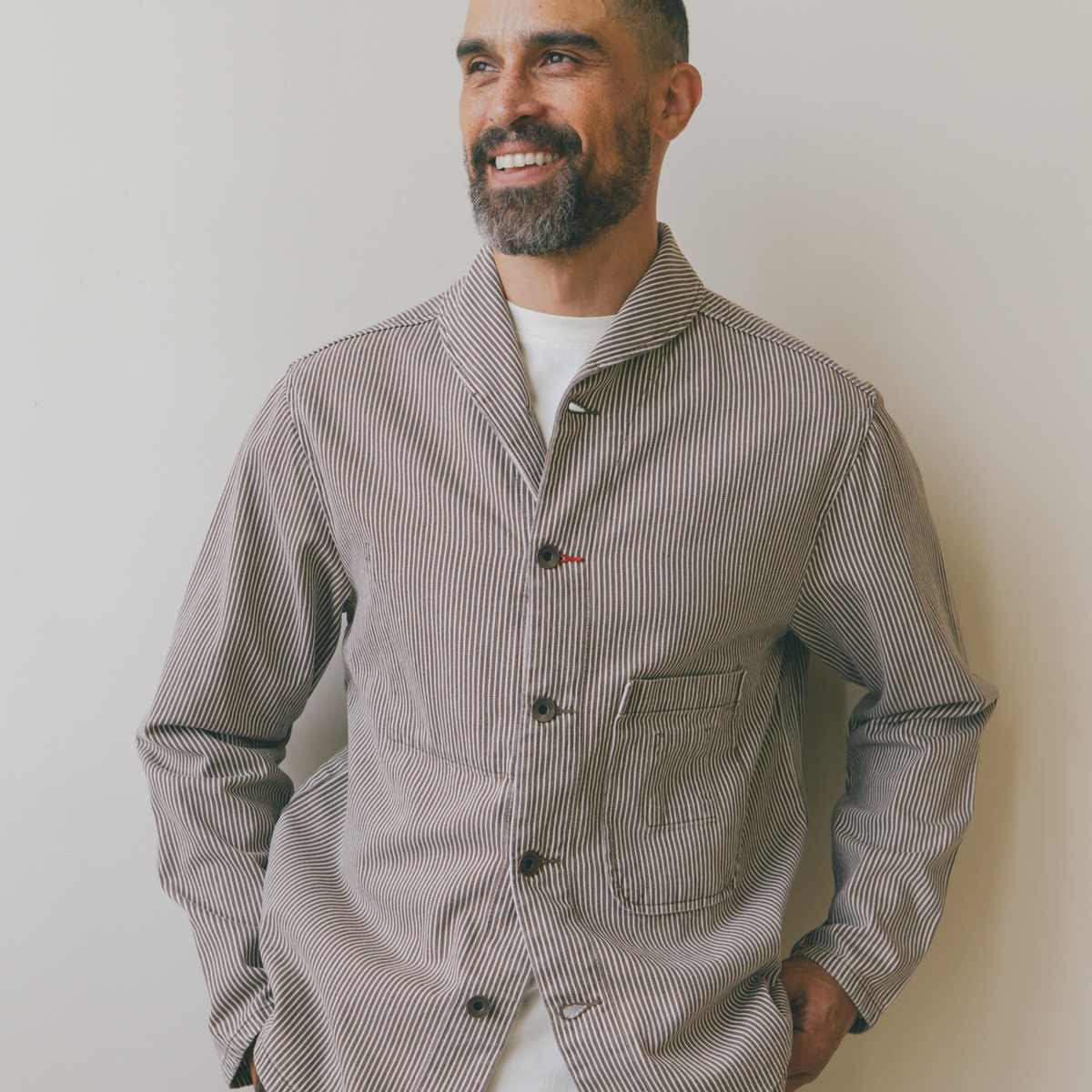 Shepherds Shirt in Coyote Hickory Stripe