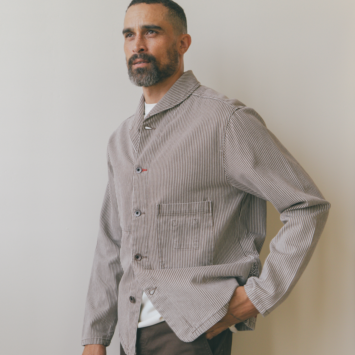 Shepherds Shirt in Coyote Hickory Stripe