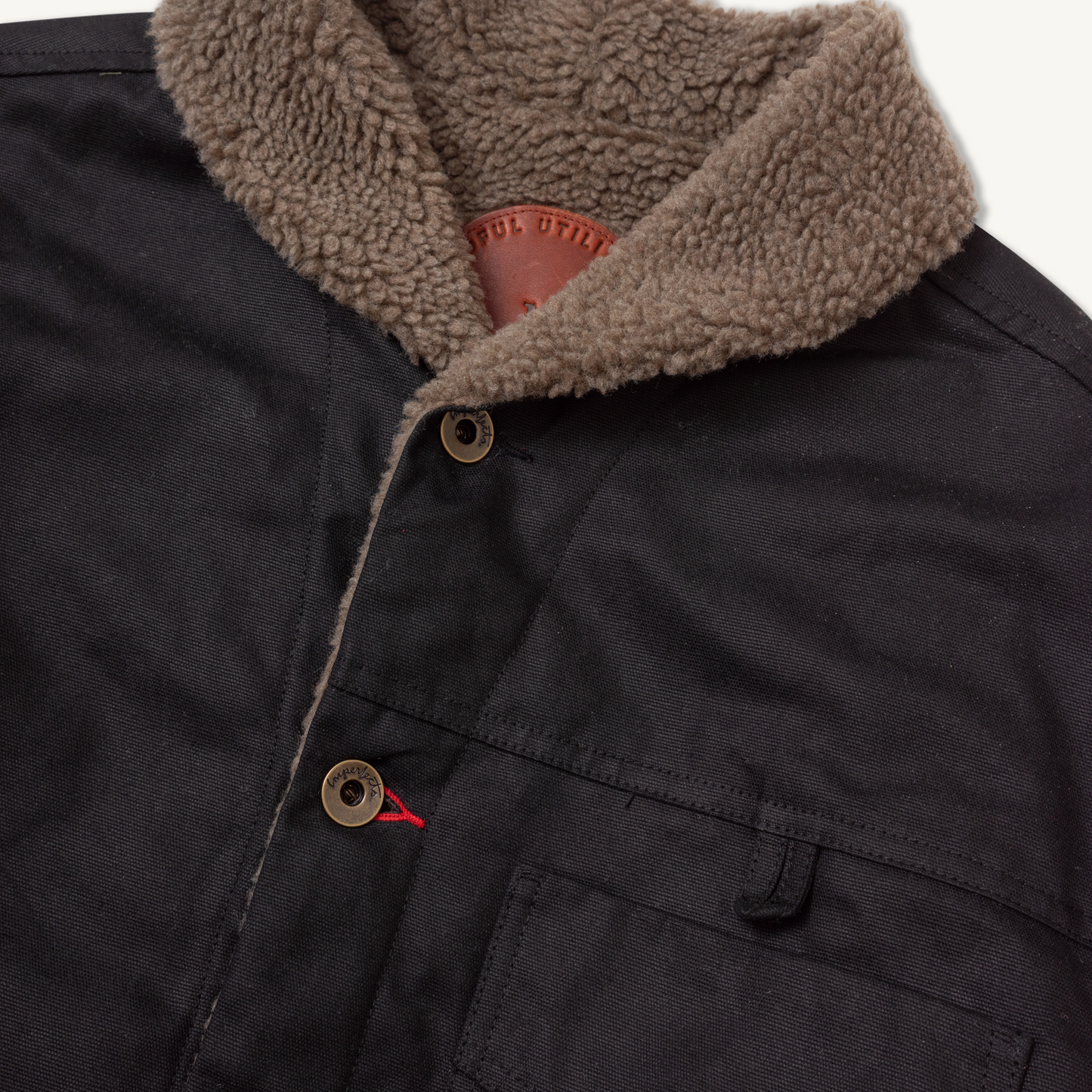 Imperfects Sherpa Shepherds Shirt in Waxed Canvas