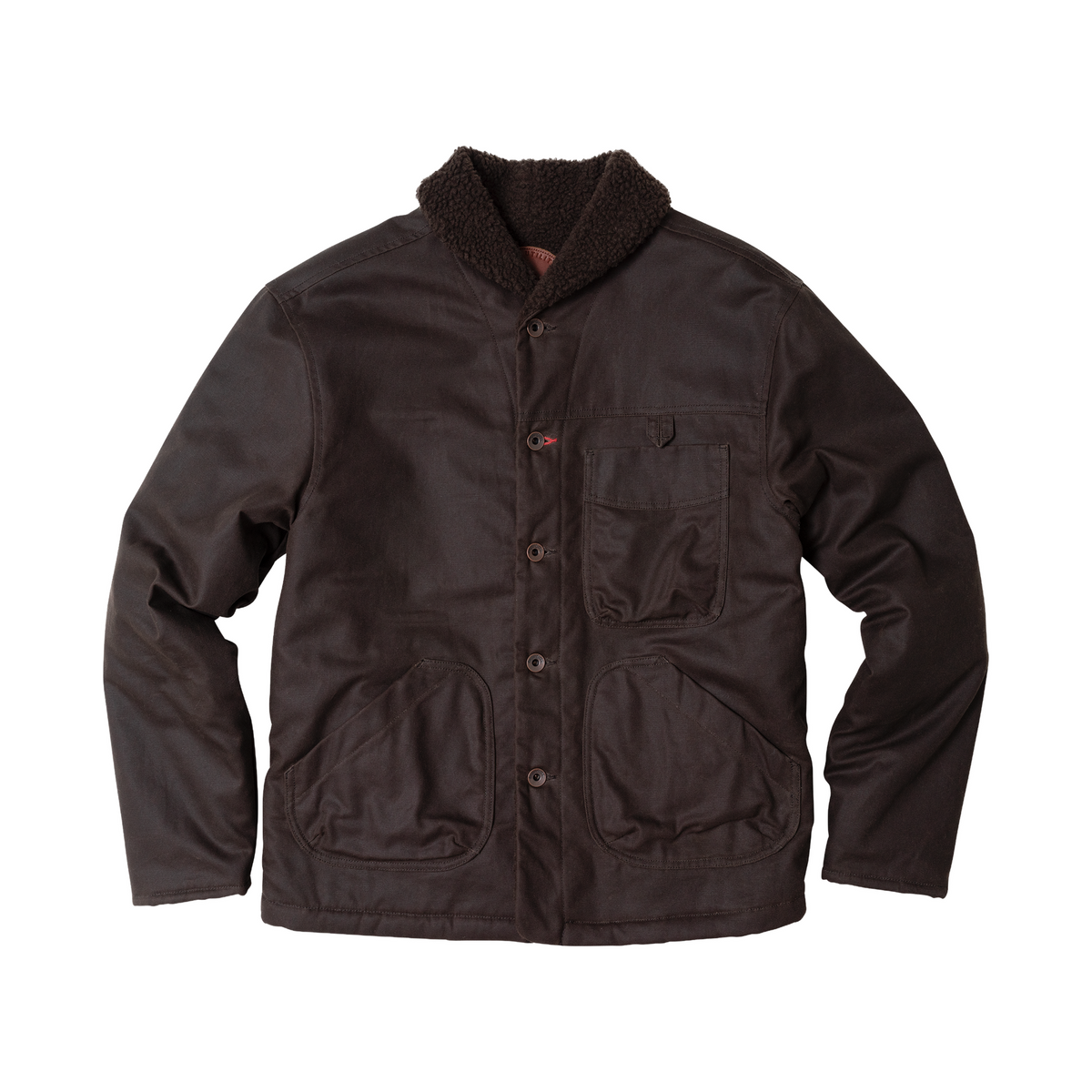 Imperfects Sherpa Shepherds Shirt in Waxed Canvas Coyote Coyote