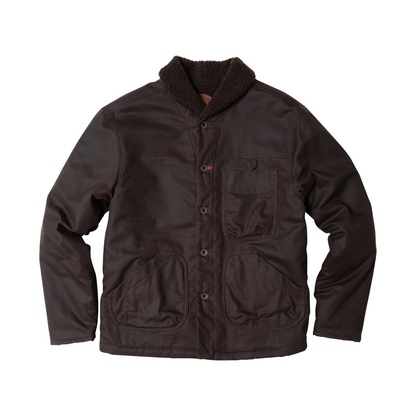Imperfects Sherpa Shepherds Shirt in Waxed Canvas Coyote Coyote