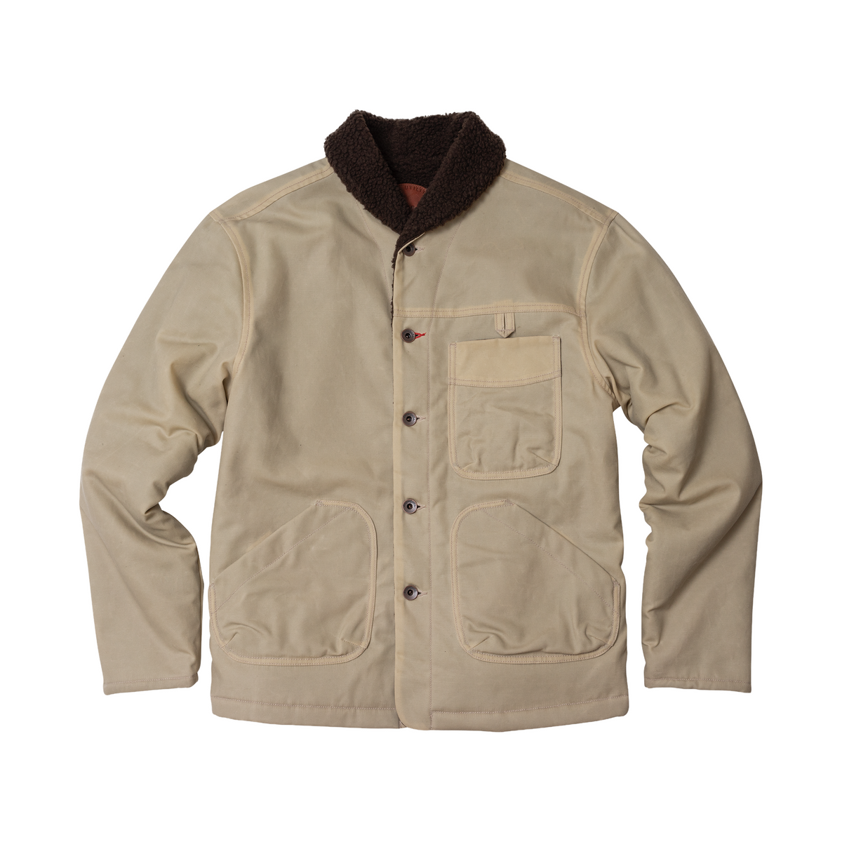 Imperfects Sherpa Shepherds Shirt in Waxed Canvas Natural