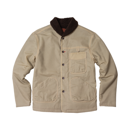 Imperfects Sherpa Shepherds Shirt in Waxed Canvas Natural