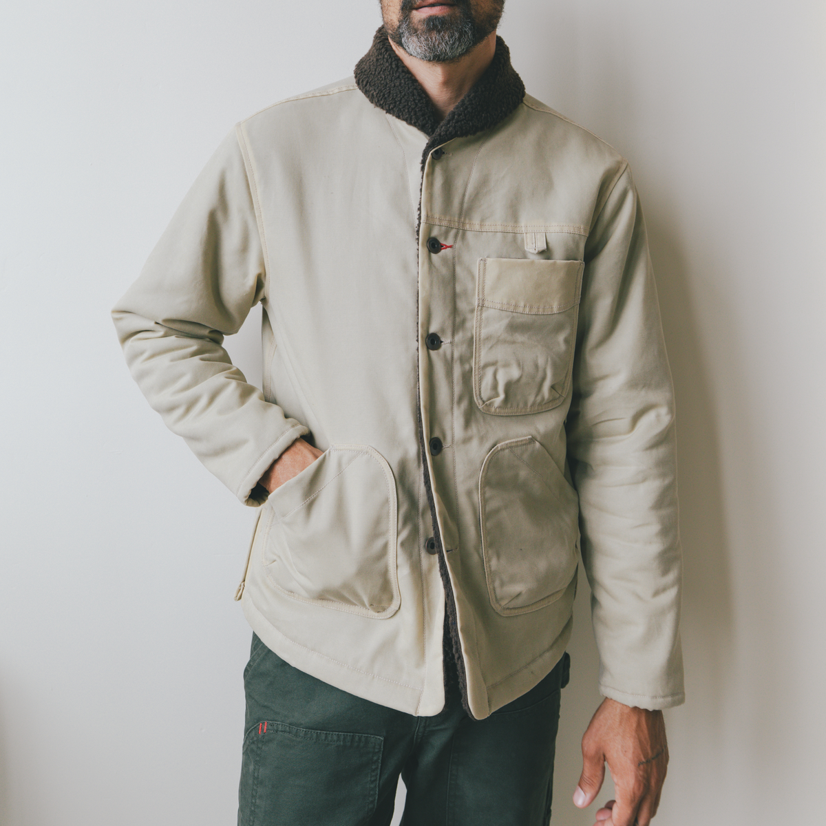Imperfects Sherpa Shepherds Shirt in Waxed Canvas
