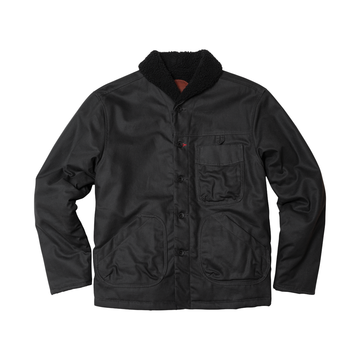 Imperfects Sherpa Shepherds Shirt in Waxed Canvas Obsidian Obsidian