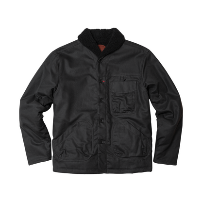 Imperfects Sherpa Shepherds Shirt in Waxed Canvas Obsidian Obsidian