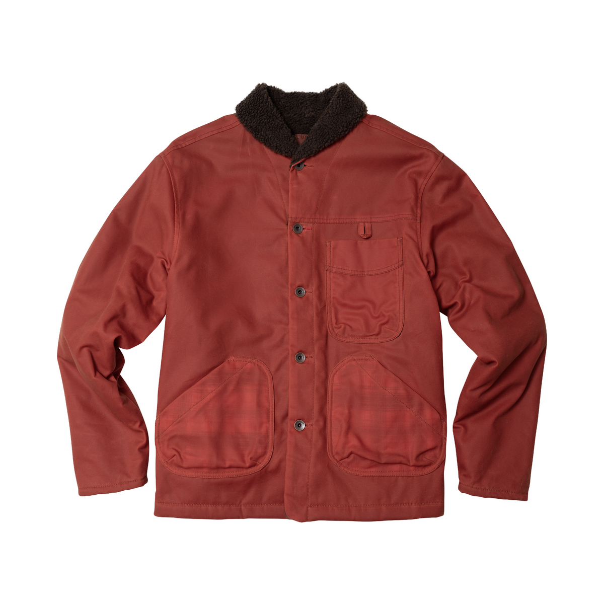 Imperfects Sherpa Shepherds Shirt in Waxed Canvas Oxide