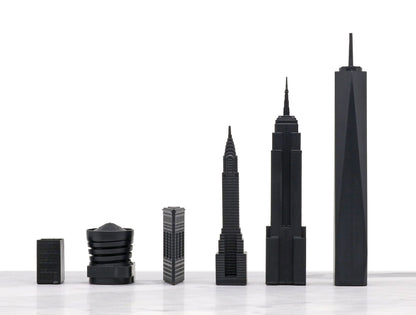 New York Vs. Los Angeles Marble Board Chess Set