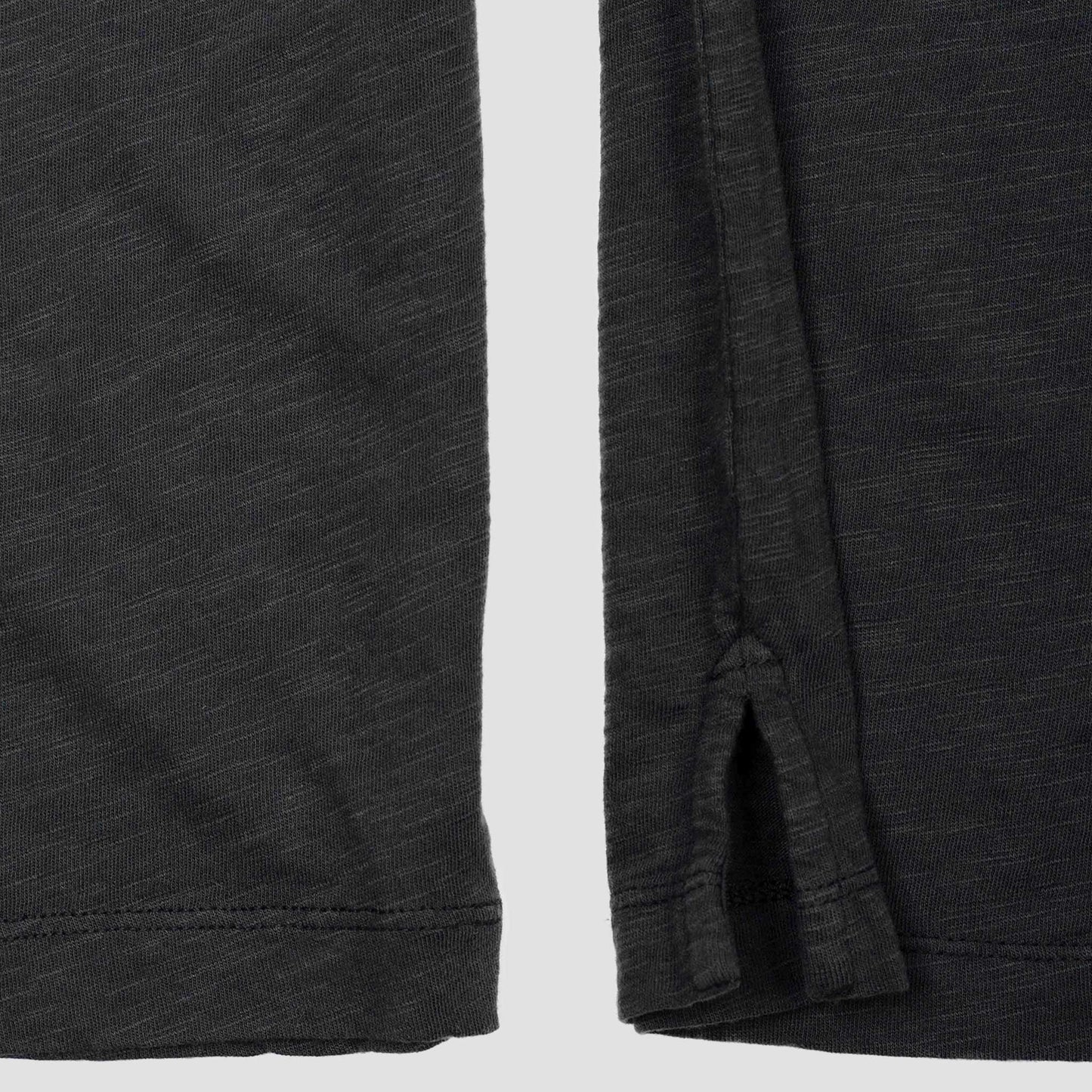 Rivay Slub Cotton Faded Black Henley