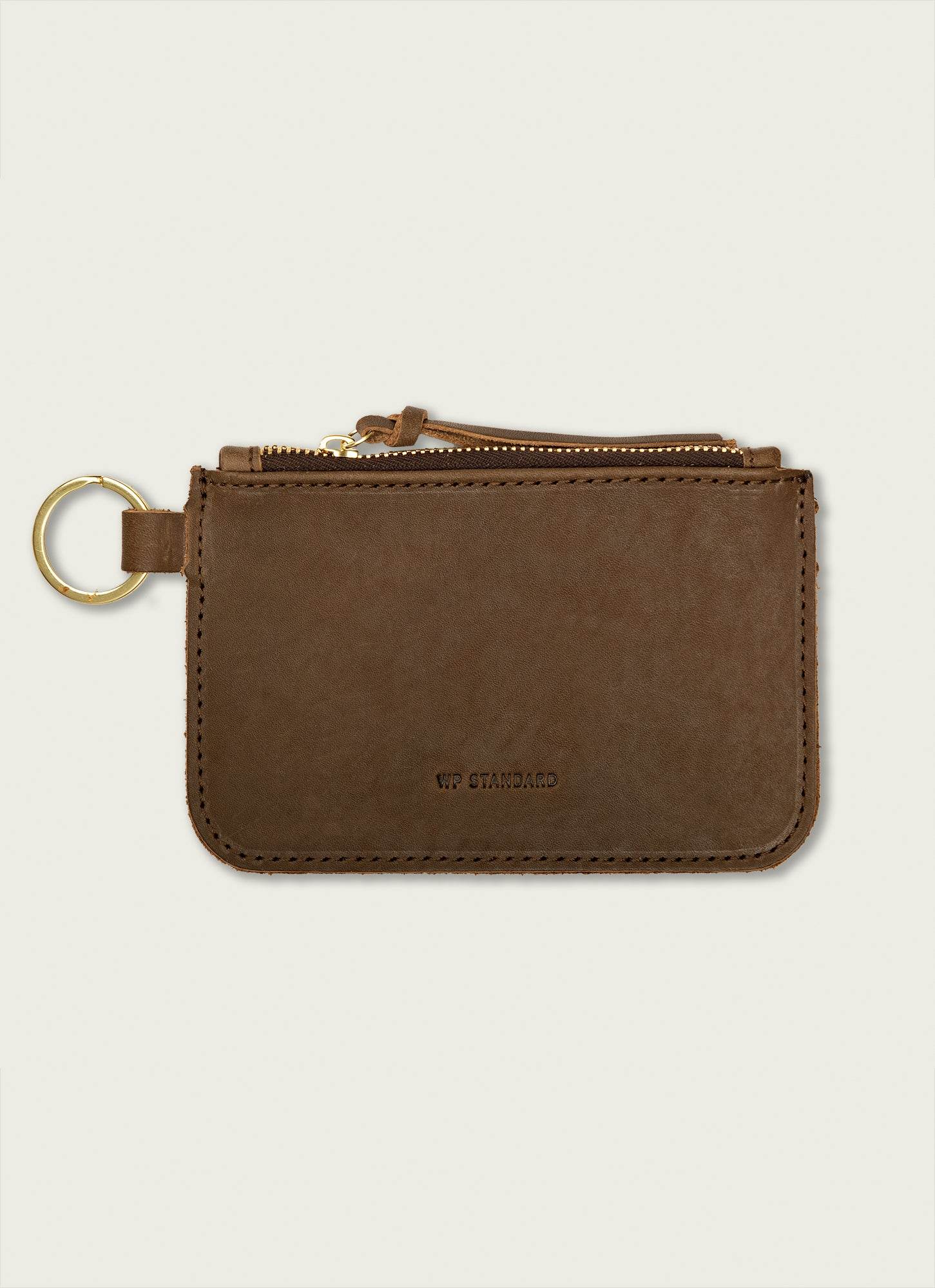WP Standard Leather Zip Key Pouch Chocolate