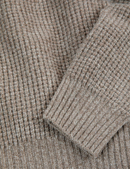 Sonny Waffle Sweater in Khaki Marl