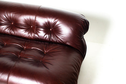 Soriana Love Seat Sofa and Ottoman in New Leather by Afra & Tobia Scarpa for Cassina