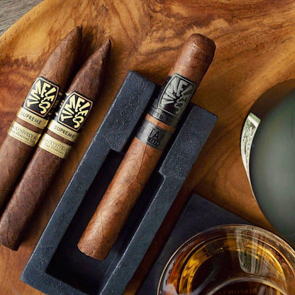Solid Black Concrete Single Cigar Ashtray